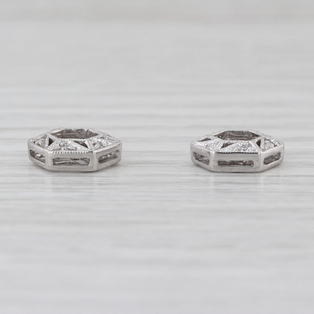 Diamond Earring Jackets Enhancers 14k White Gold for Stud Earrings