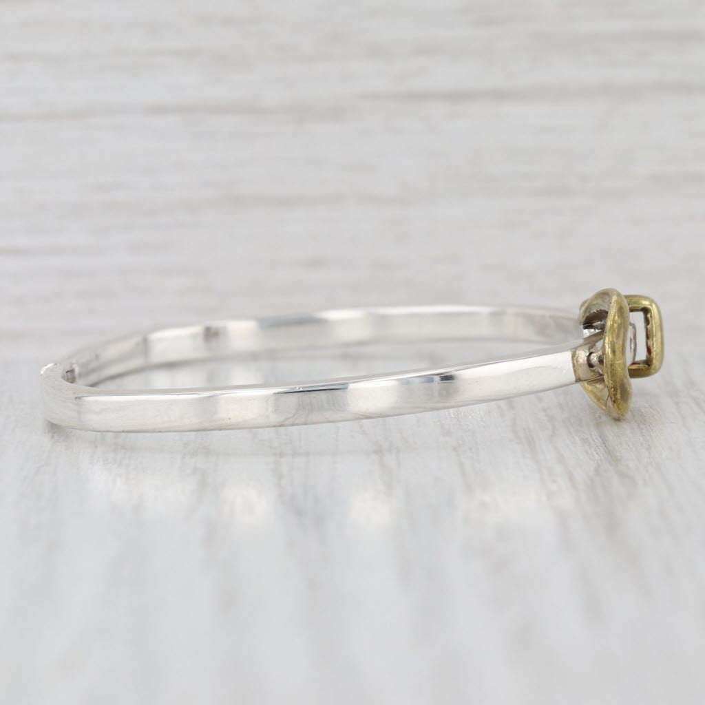 Belt Buckle Bangle Bracelet Sterling Silver Taxco 6.5" Adjustable