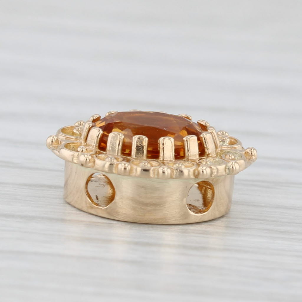 Light Gray Richard Glatter 1.16ct Citrine Slide Bracelet Charm 14k Yellow Gold