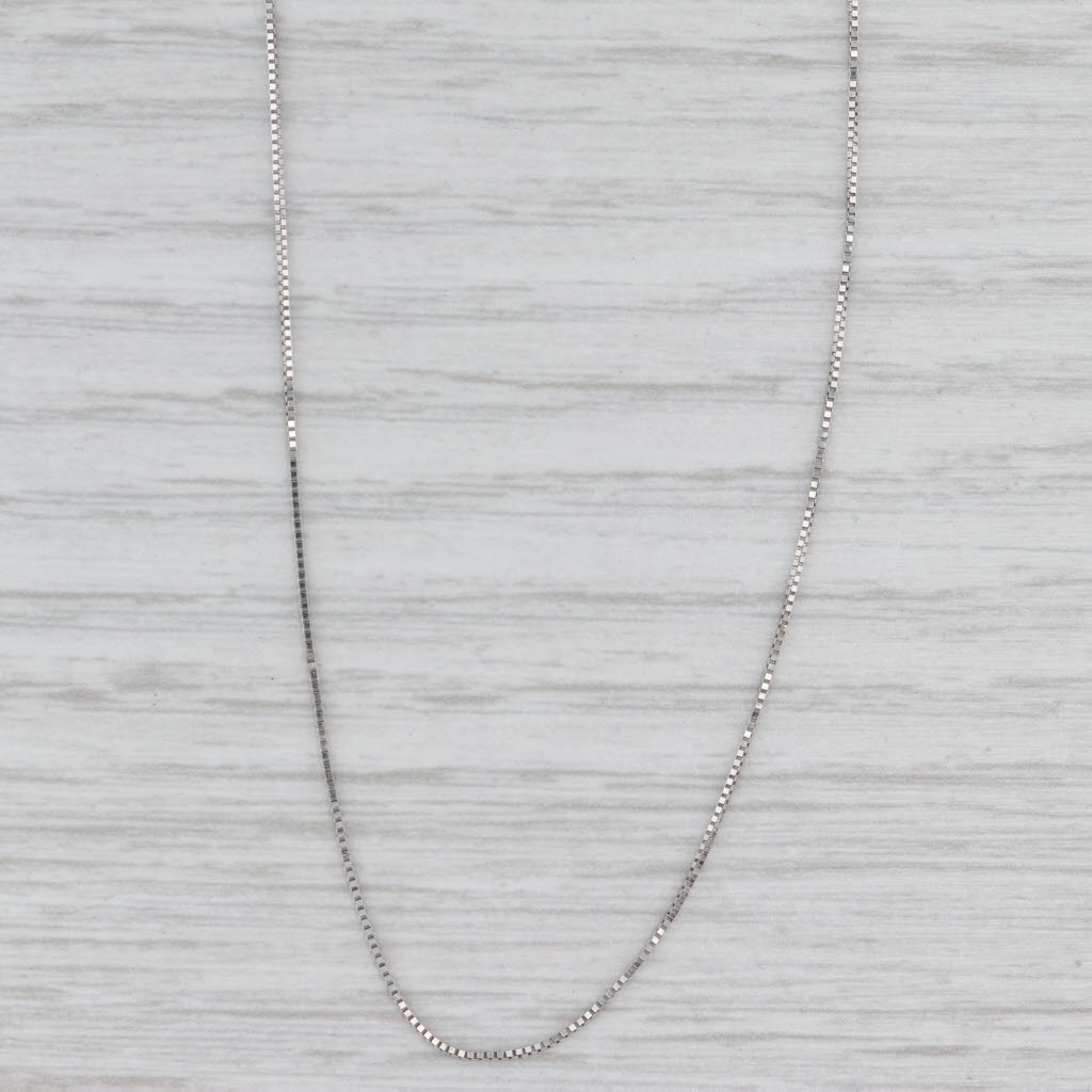 Box Chain Necklace 14k White Gold 0.5mm 18.25"