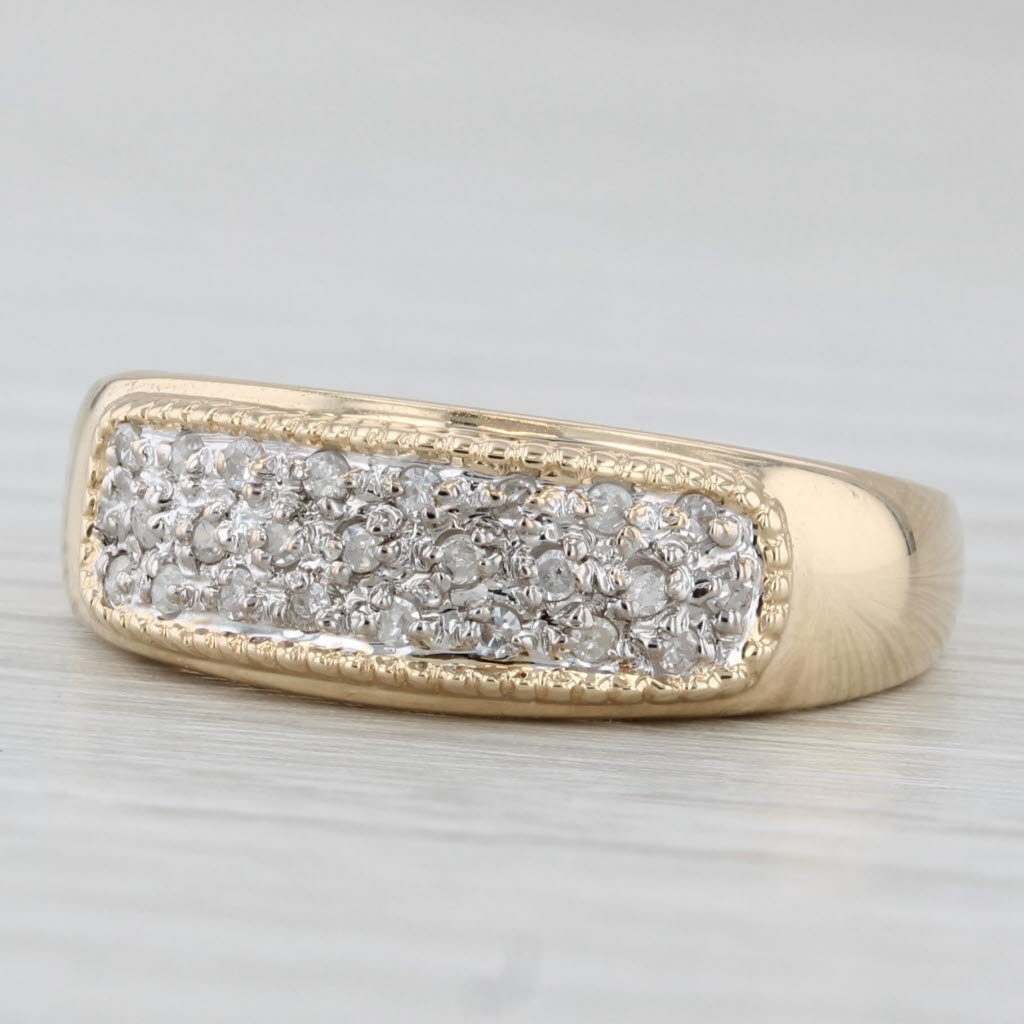 Light Gray 0.12ctw Diamond Ring 14k Yellow Gold Size 7 Wedding Band