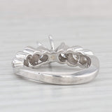 New 0.75ctw Diamond Semi Mount Engagement Ring Platinum Size 5.75