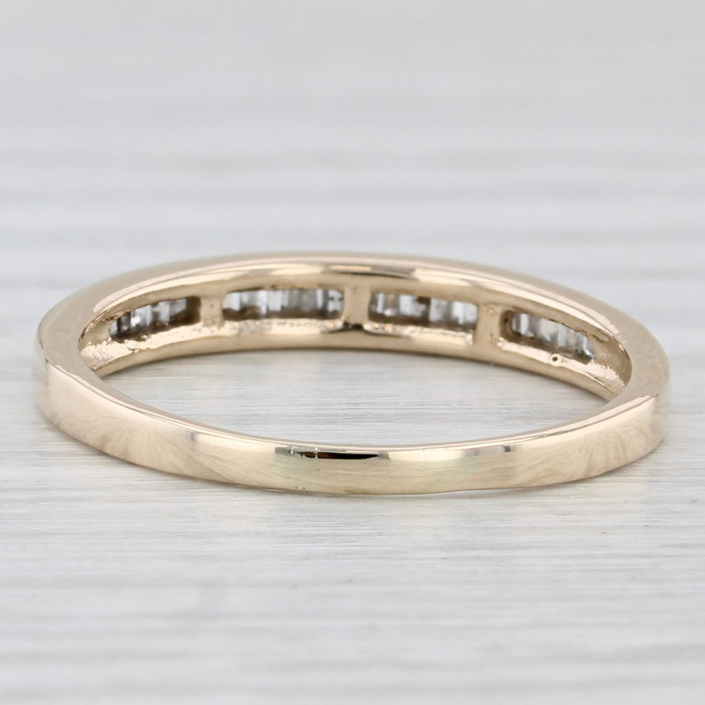 Light Gray 0.19ctw Baguette Diamond Wedding Band 10k Yellow Gold Size 8.25 Stackable Ring