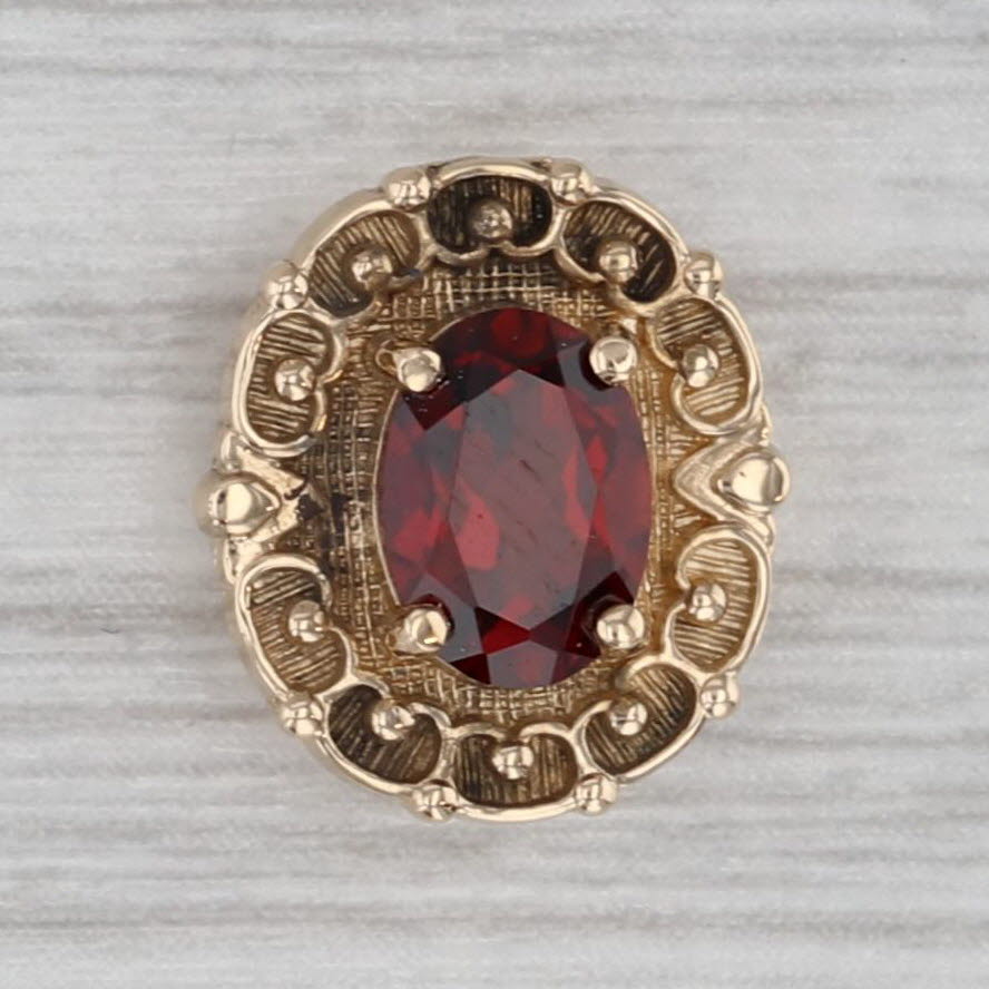 Gray Richard Glatter 1ct Garnet Solitaire Slide Bracelet Charm 14k Yellow Gold