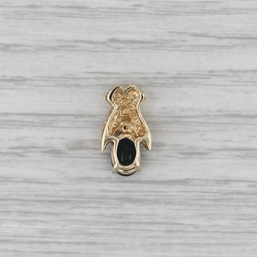 0.81ctw Blue Sapphire Diamond Pendant 10k Yellow Gold Small Drop