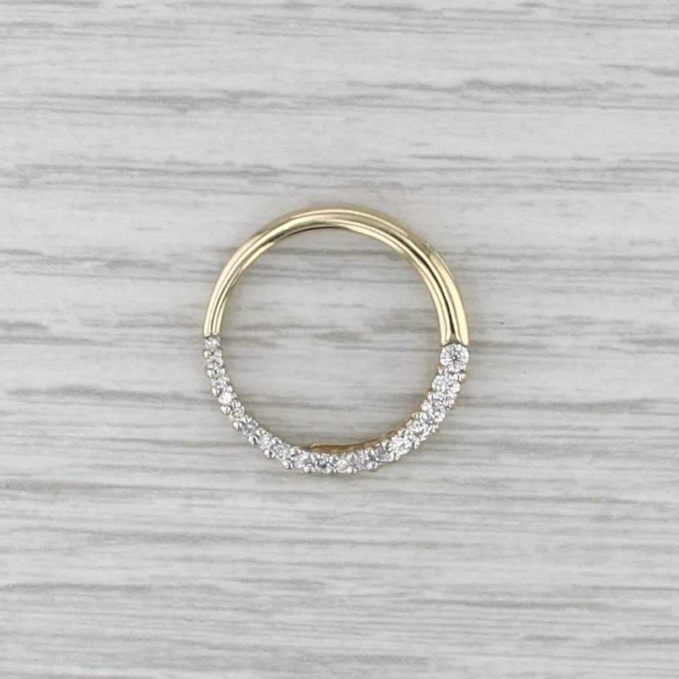 0.23ctw Diamond Circle Pendant Floating Drop 14k Yellow Gold