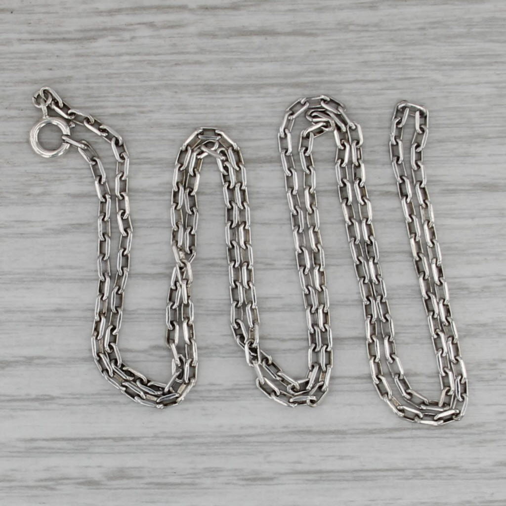 23.5" Elongated Cable Chain Necklace Sterling Silver 2.3mm