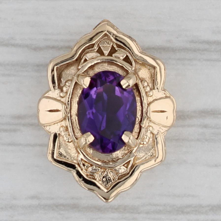 Gray 0.70ct Amethyst Slide Bracelet Charm 14k Yellow Gold Richard Glatter