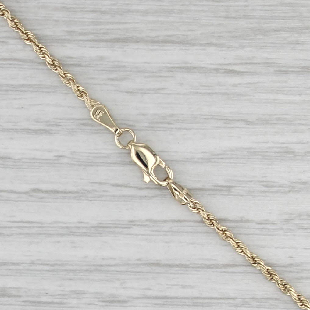 21.75" 2mm Rope Chain Necklace 10k Yellow Gold