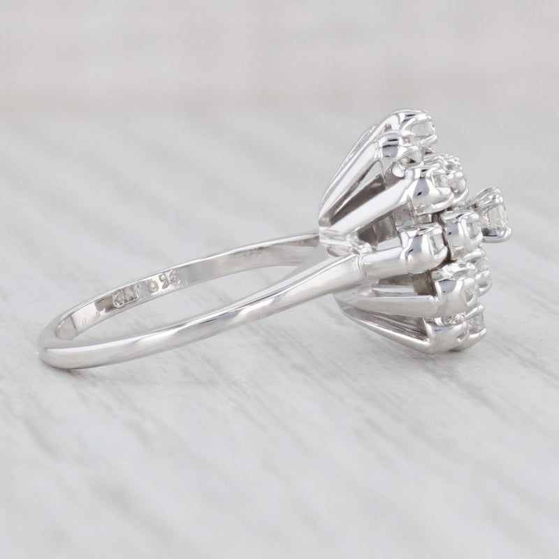 0.39ctw Diamond Cluster Ring 14k White Gold Size 5.5 Engagement
