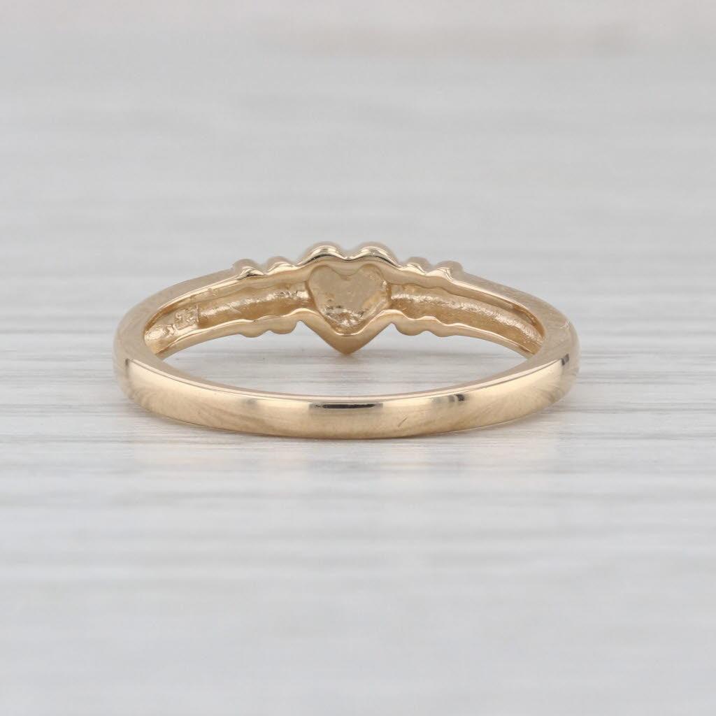 Cross Heart Ring 14k Yellow Gold Size 6.75 Stackable Band