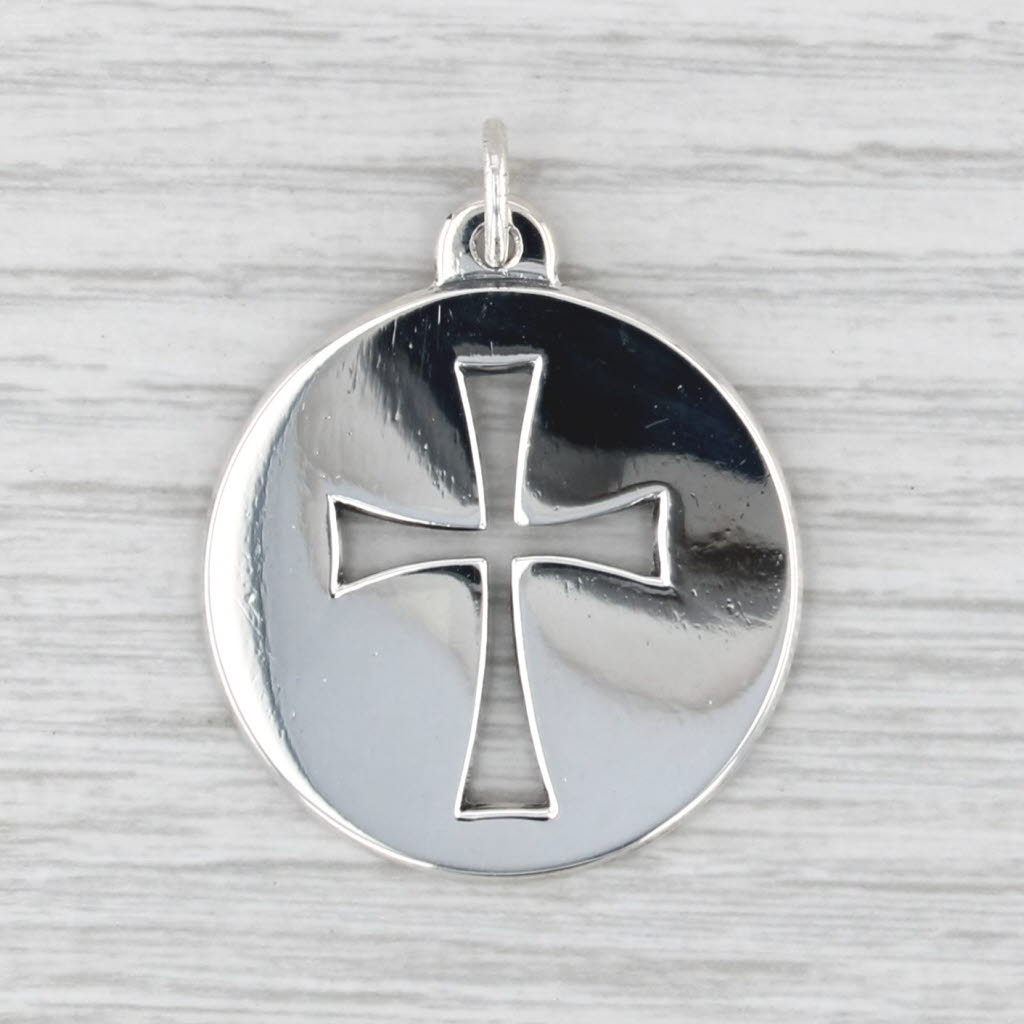 Large James Avery Cross Cutout Medallion Pendant Sterling Silver Crosslet