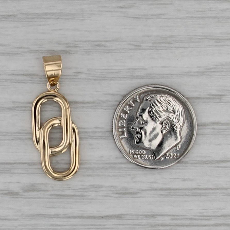 Interlocking Oval Links Pendant 18k Yellow Gold Drop