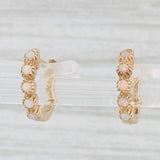New Opal Hoop Earrings 14k Yellow Gold Small Huggie Hoops