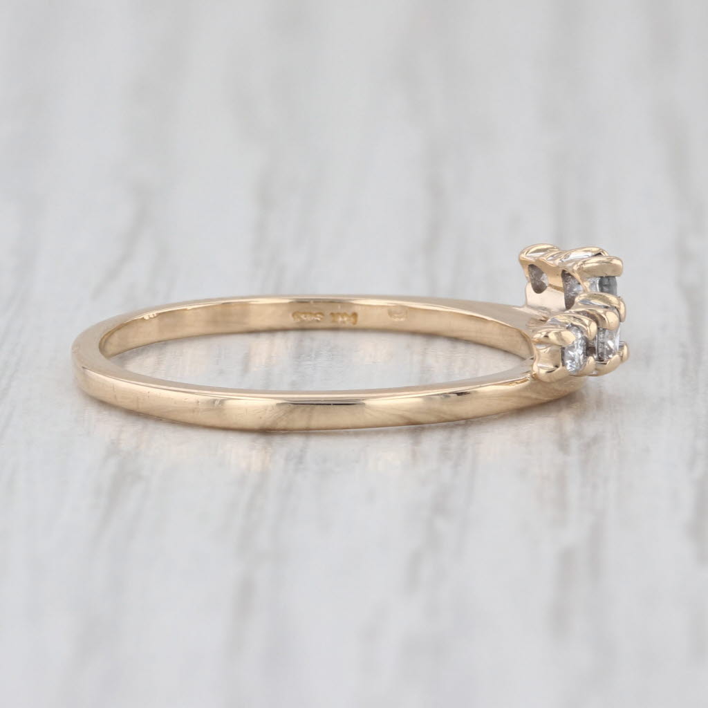 0.15ctw Diamond Wedding Band Jacket Guard 14k Gold Size 7.5 Stackable Ring