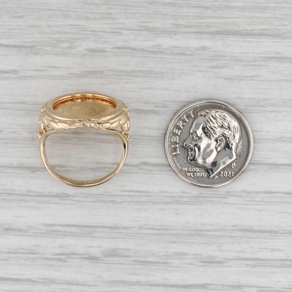 1991 Elizabeth II Cook Islands Koala 25 Dollar Coin Ring 14k 24k Gold Size 4.75