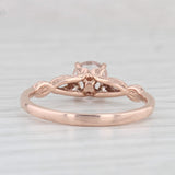 0.60ct Pink Morganite Solitaire Ring 10k Rose Gold Size 7.75 Round Engagement