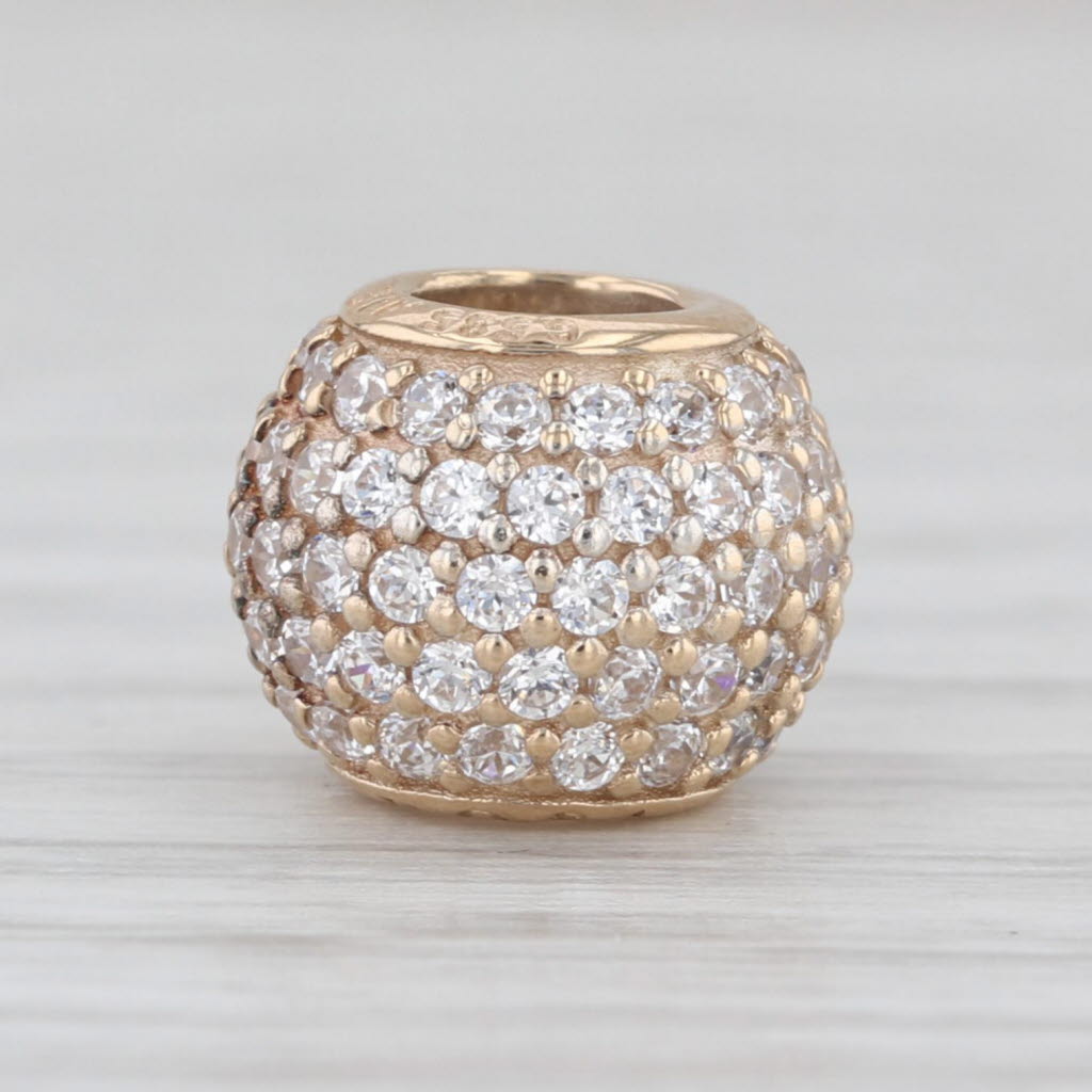 Authentic Pandora Pave Lights Charm 750819CZ 14k Gold Clear CZ Bead