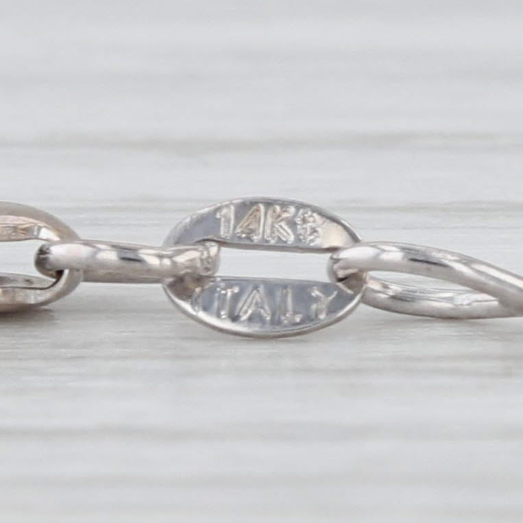Cable Chain Necklace 14k White Gold 18" 1mm