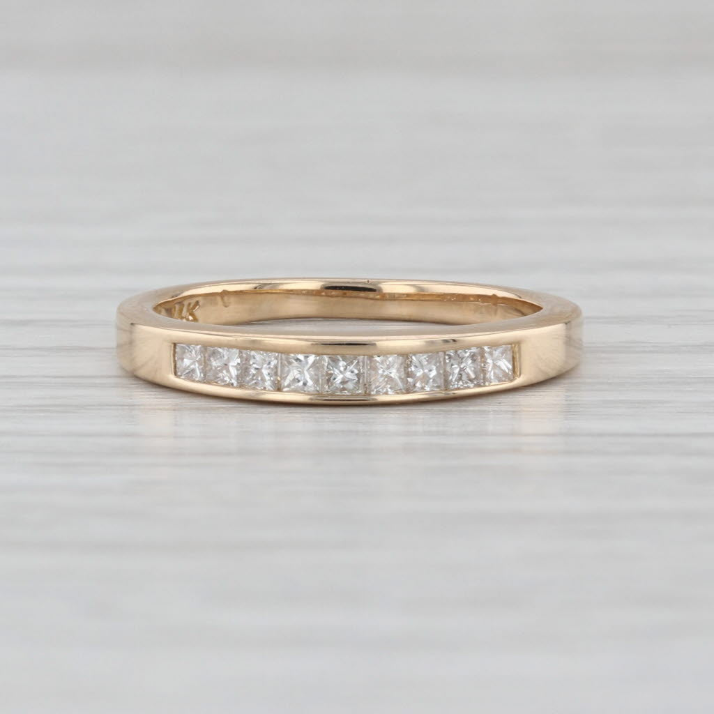 0.35ctw Diamond Wedding Band 14k Yellow Gold Stackable Anniversary Ring Size 5.5