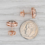 Gray 0.50ctw Diamond Cluster Halo Stud Earrings 10k Rose Gold