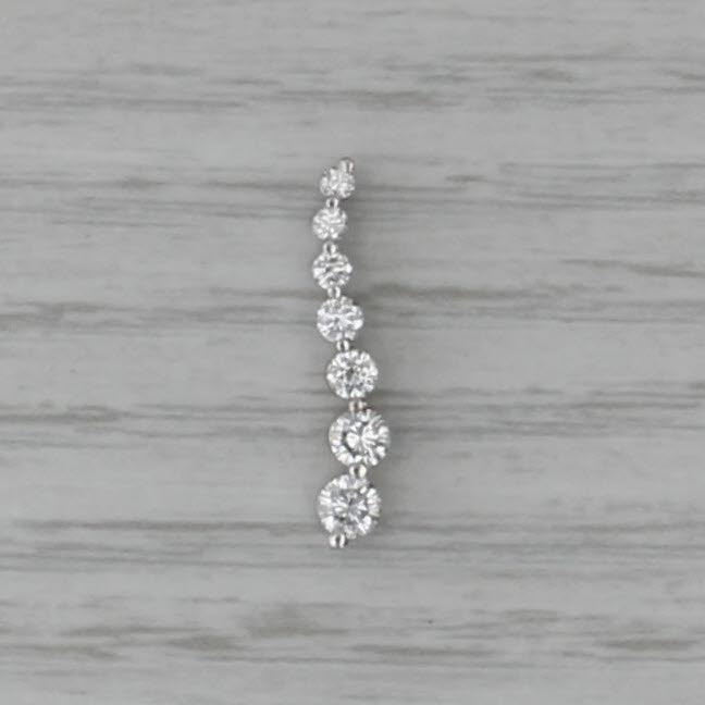 0.47ctw Diamond Curved Journey Pendant 14k White Gold