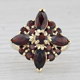 4.60ctw Garnet Flower Cluster Cocktail Ring 10k Yellow Gold Size 7.25