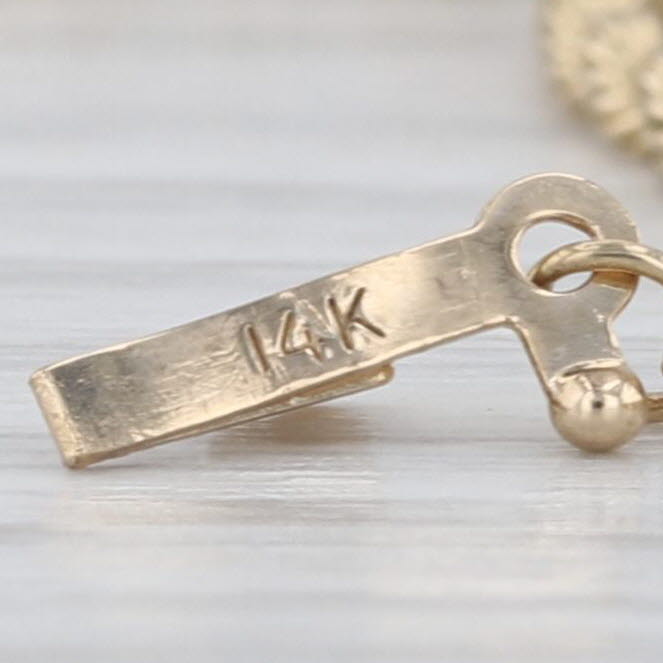 20" Rope Chain 14k Yellow Gold Tube Clasp 2mm