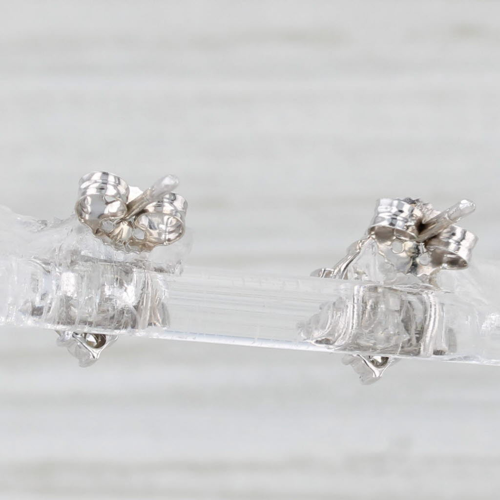 Light Gray 0.67ctw Princess Diamond Square Stud Earrings 14k White Gold