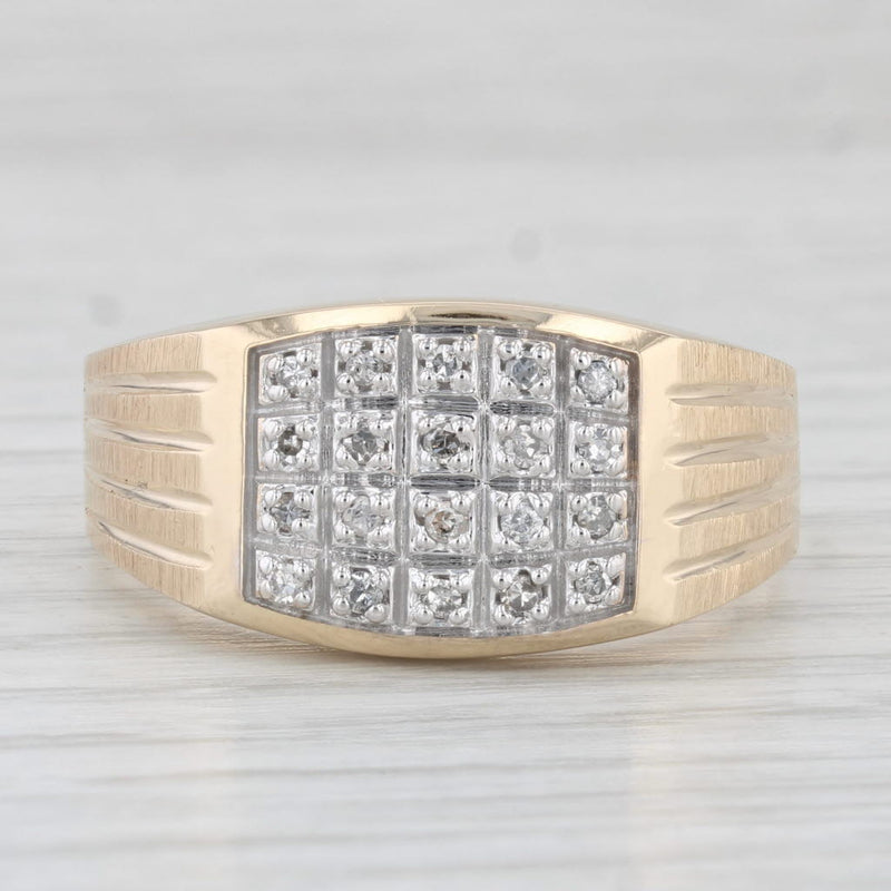 0.16ctw Diamond Men's Ring 10k Yellow Gold Size 13