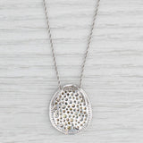 Light Gray New Allison Kaufman 2.35ctw Diamond Cluster Pendant Necklace 14k Gold 18"