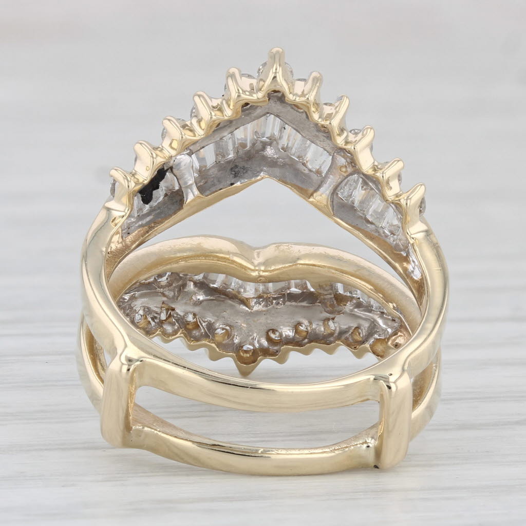 Light Gray 1.05ctw Diamond Ring Jacket Guard 14k Yellow Gold Size 7.25 Bridal