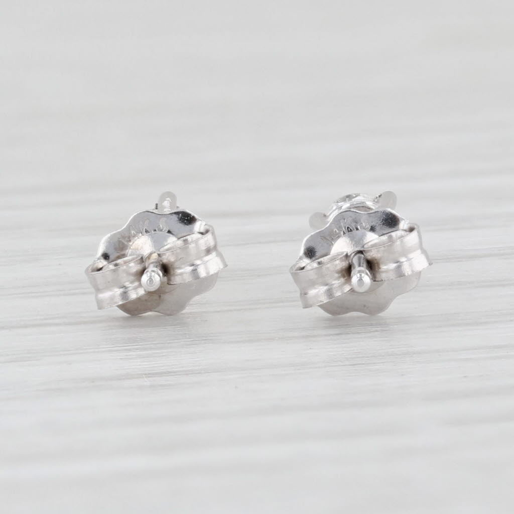 Light Gray New 0.19ctw VS2 Diamond Stud Earrings 14k White Gold Round Solitaire Studs