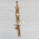 Vintage Chatelaine Watch Chain Fob Engraved Gold Filled