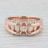 0.17ct Round Solitaire Diamond Ring 14k Rose Gold Size 11.5 Men's