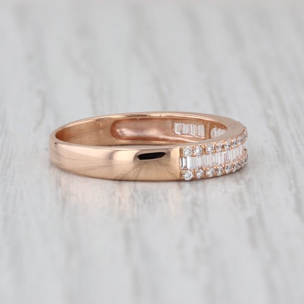 0.23ctw Diamond Wedding Band 18k Rose Gold Size 7 Ring Stackable Anniversary