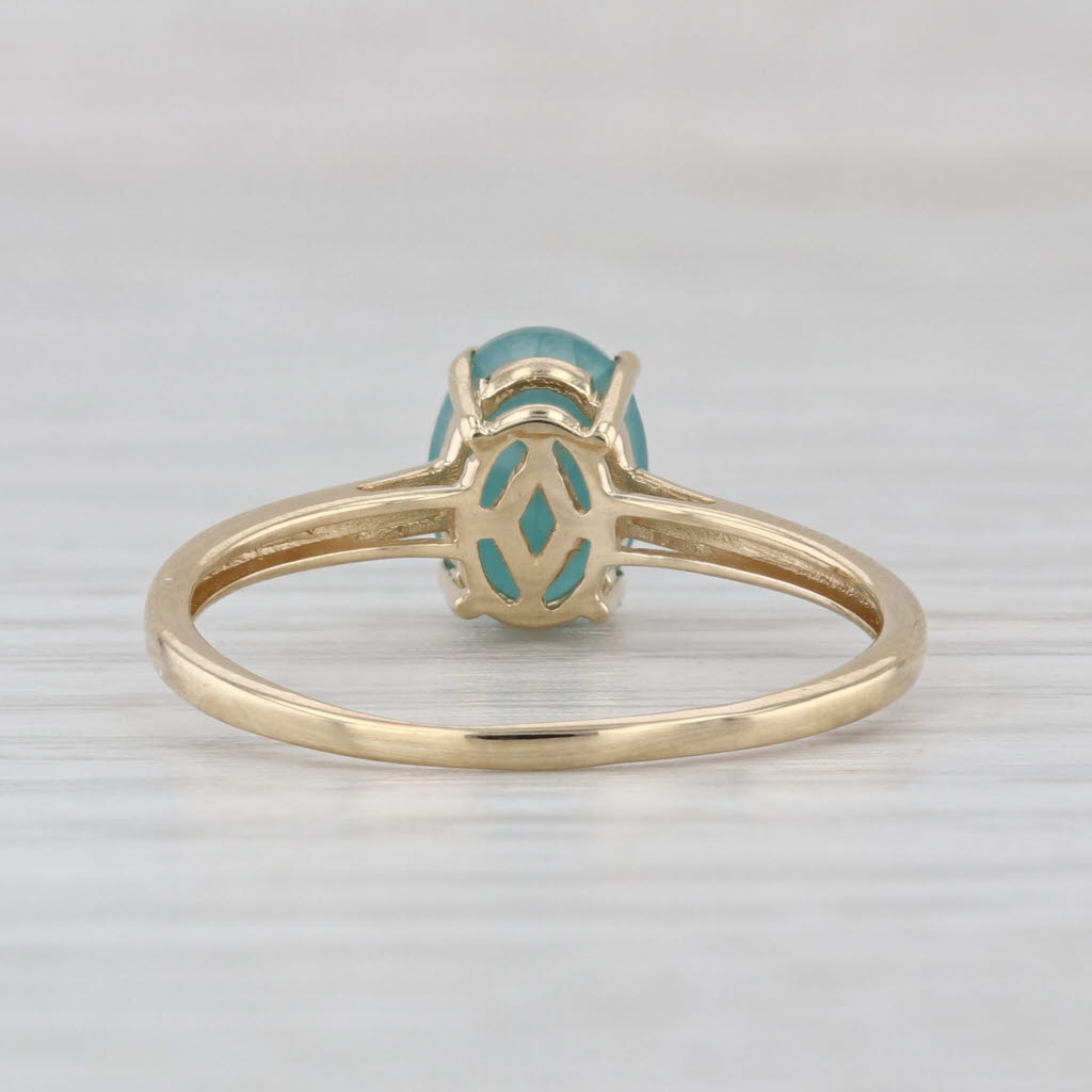 1.20ct Emerald Oval Solitaire Ring 10k Yellow Gold Size 8