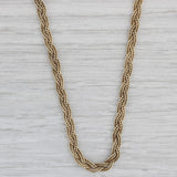 Gray Vintage Woven Wheat Chain Necklace 14k Yellow Gold 16.5" 3.7"