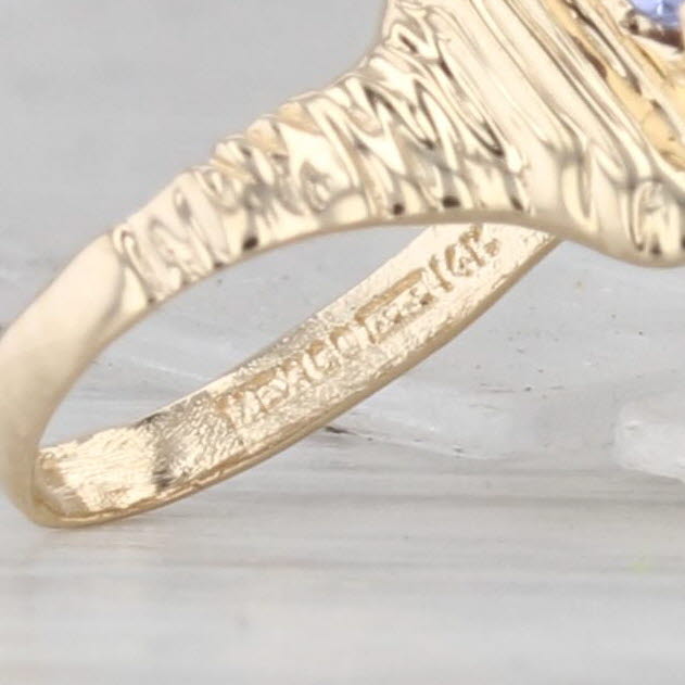 3.19ctw Gemstone Cross Pendant 14k Gold Amethyst Citrine Peridot Tanzanite