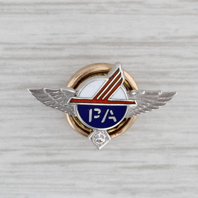 Gray Piedmont Airlines Service Pin Diamond 10k Gold Souvenir Lapel