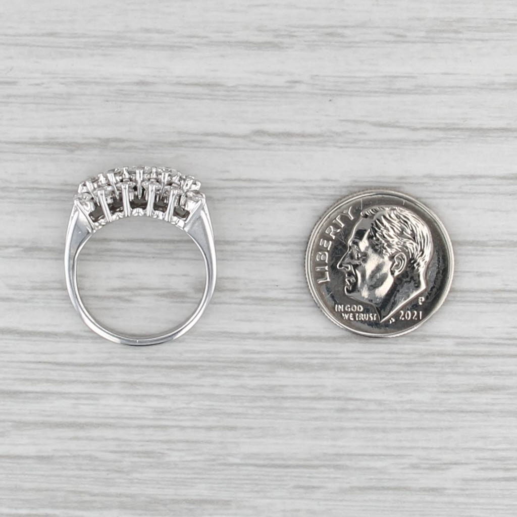 0.75ctw Diamond Cluster Ring 14k White Gold Size 4 Anniversary