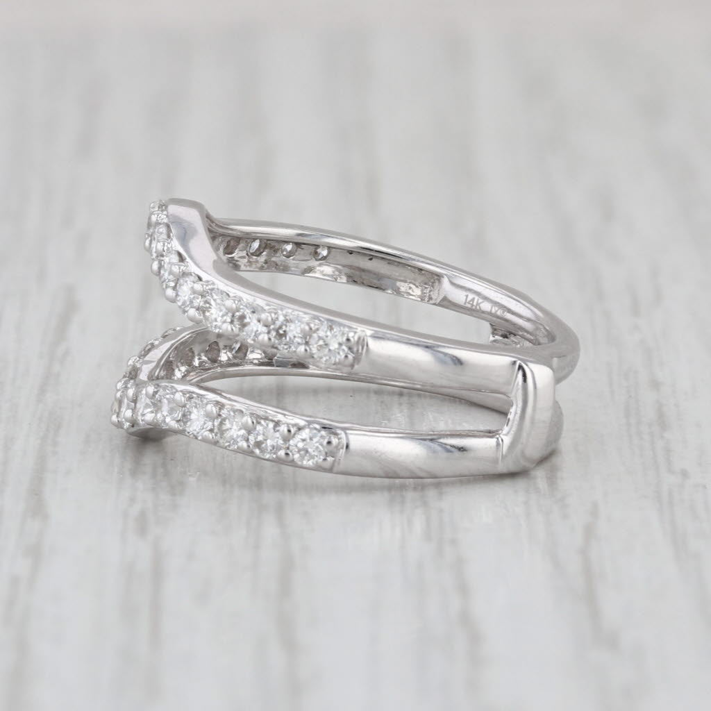 1.46ctw Diamond Ring Jacket 14k White Gold Bridal Wedding Band Enhancer Guard