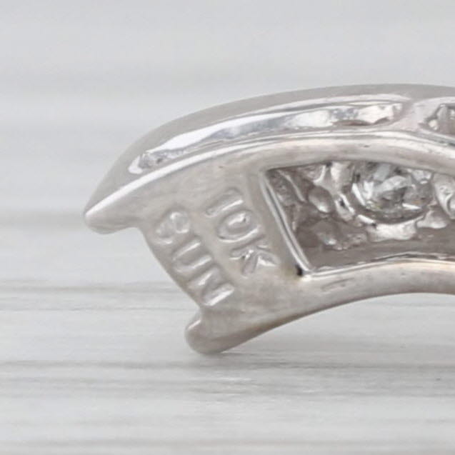 Small Diamond Journey Pendant 10k White Gold Floating Drop