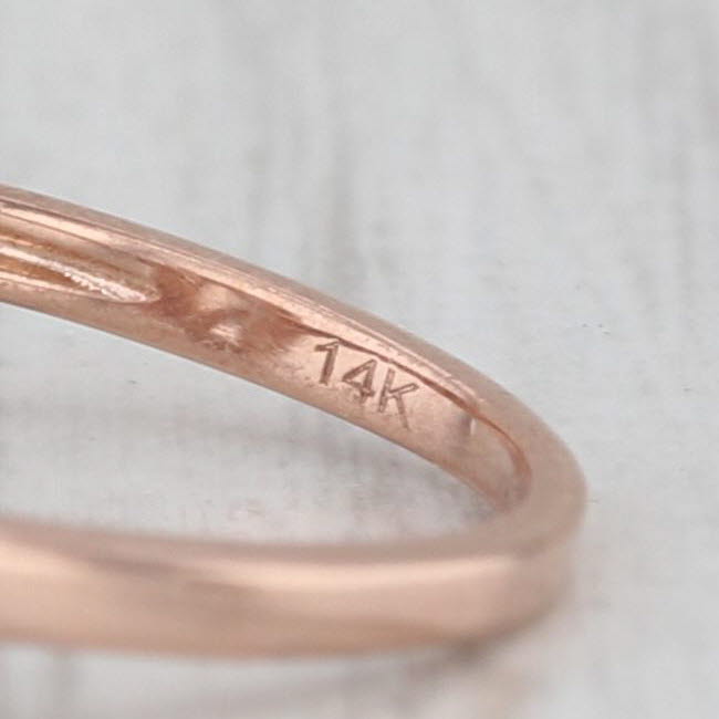 0.81ctw Morganite Diamond Halo Ring 14k Rose Gold Size 7.25 Engagement