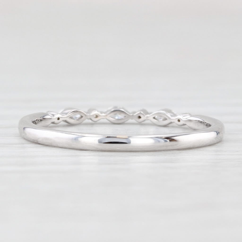 Light Gray New 0.13ctw Diamond Wedding Band 14k White Gold Stackable Ring Size 6.5
