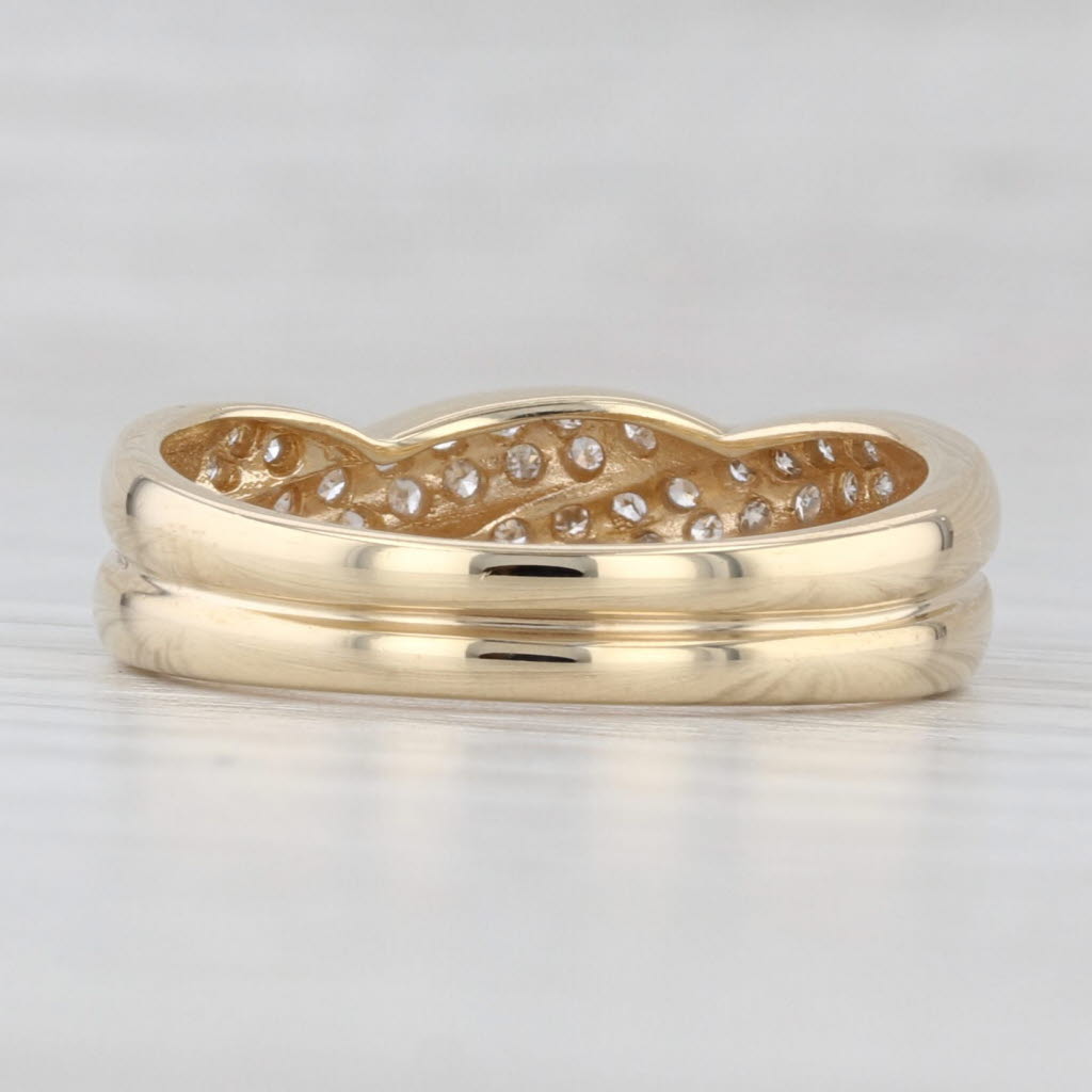 Light Gray 0.25ctw Woven Diamond Ring 14k Gold Size 8 Stackable Band