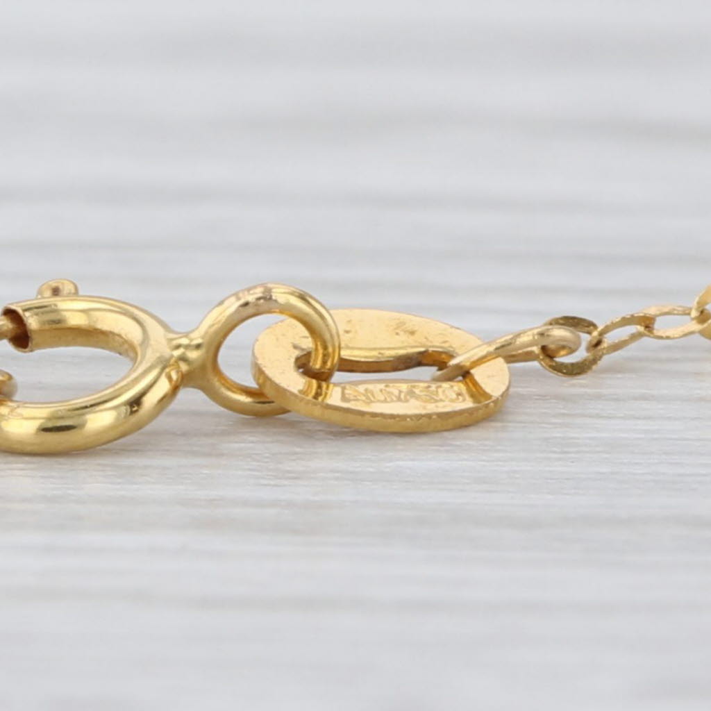 New 3.12ctwSapphire Garnet Pendant Station Necklace 18k Gold 19.25" Cable Chain