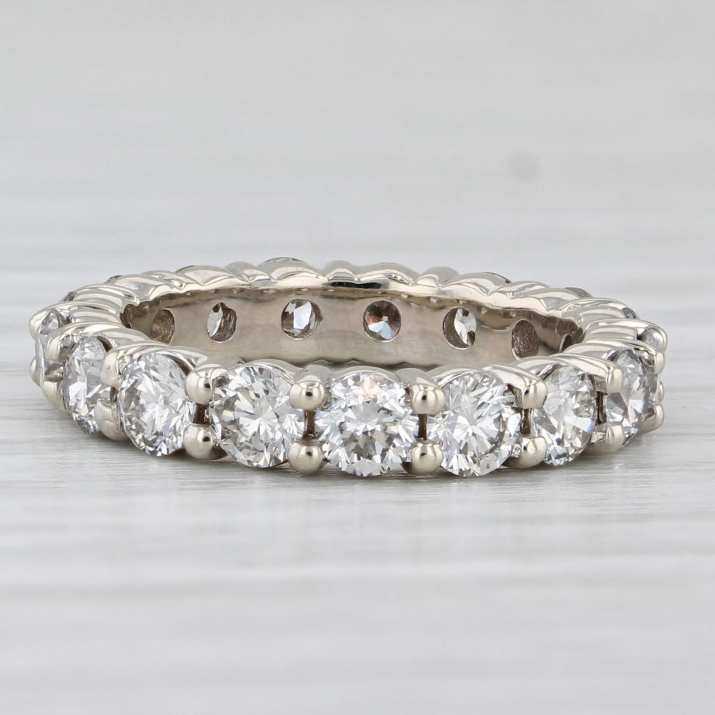 Light Gray 4.70ctw Lab Grown Diamond Ring 14k White Gold Eternity Band Wedding Anniversary