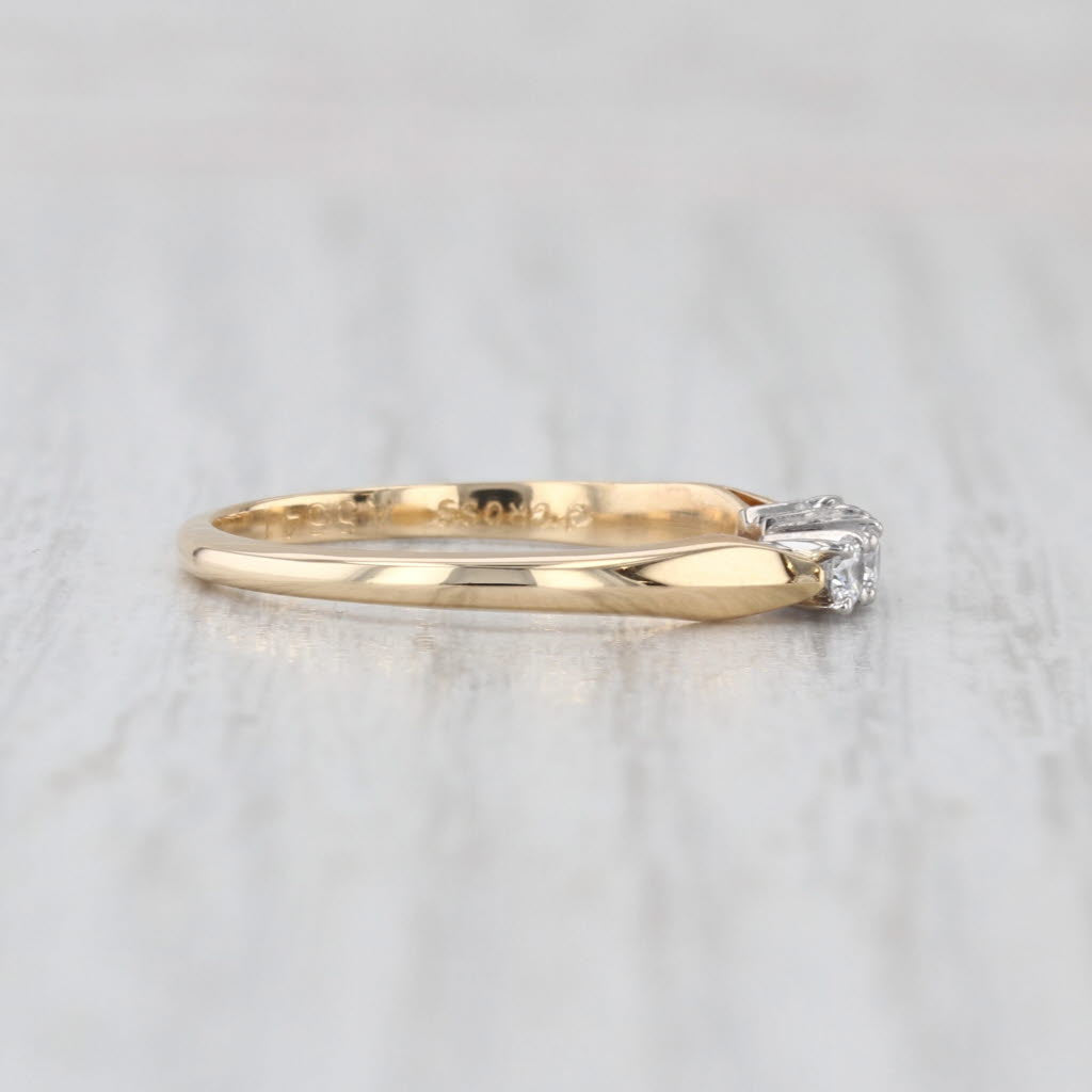 Jabel 0.20ctw Diamond 4-Stone Wedding Ring 18k Gold Stackable Size 6.5