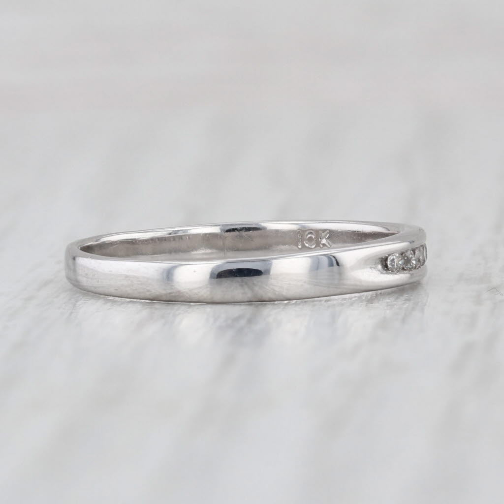Diamond Wedding Band 10k White Gold Size 7.5 Stackable Ring